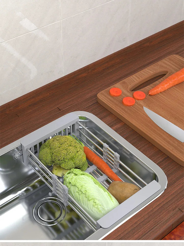 Retractable Sink Rack 26–46cm – Wash & Storage Basket