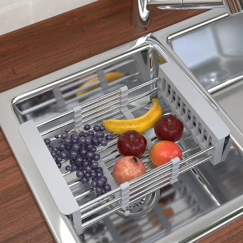 Retractable Sink Rack 26–46cm – Wash & Storage Basket