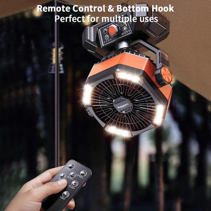 coldSky 20000mAh Camping Fan with LED Lantern – 8-Speed Portable Outdoor Fan