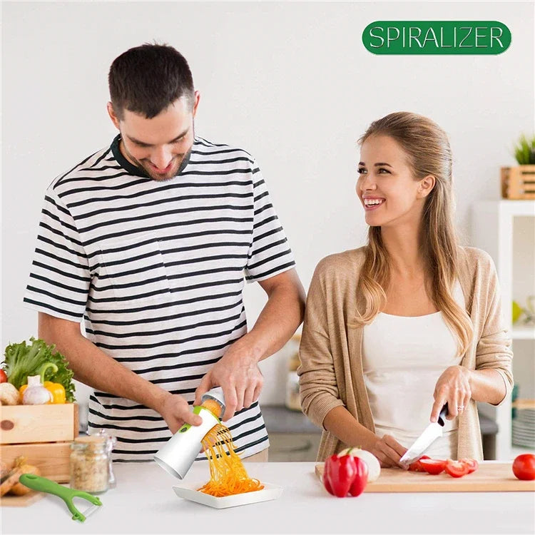 LMETJMA Heavy-Duty Spiral Vegetable Slicer – Zucchini & Pasta Noodle Maker