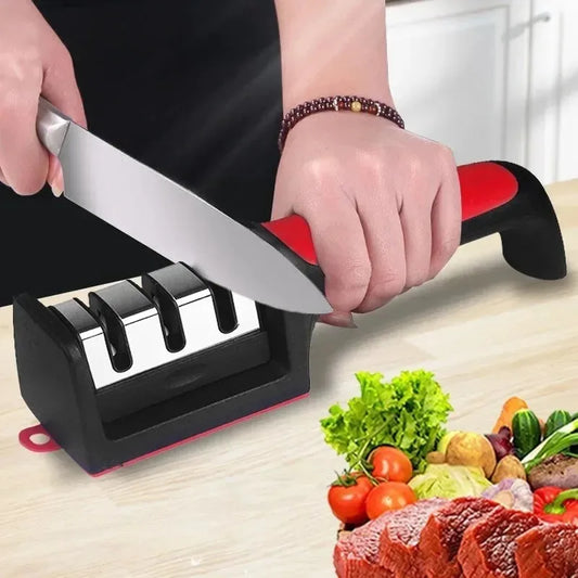 Multi-Purpose Knife Sharpener – 3/4-Slot Handheld Design