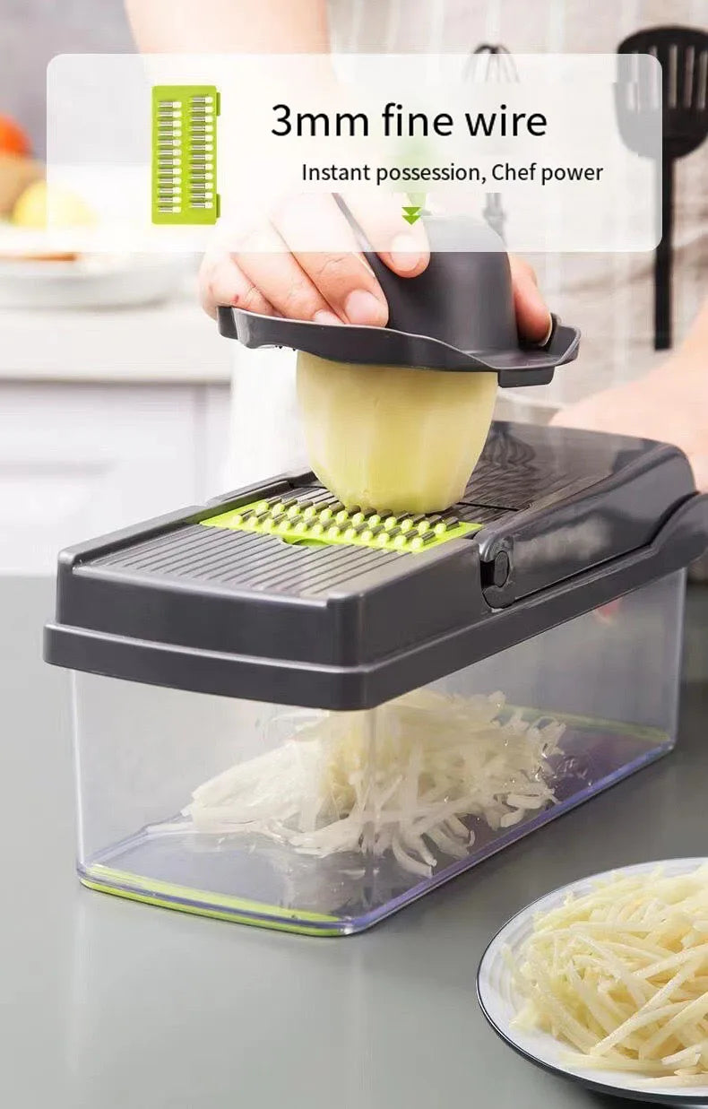 14/16-in-1 Multifunctional Vegetable Chopper & Slicer Kitchen Tool
